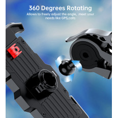 Motorcykel cykelholder til telefoner 4,7-7 '' på rattet sort