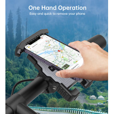 Motorsykkel sykkelholder for telefoner 4.7-7 '' på rattet svart