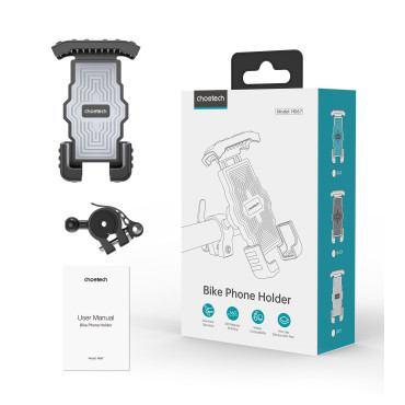 Suporte de bicicleta de motocicleta para telefones 4.7-7 '' no volante preto