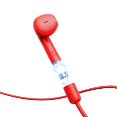 Športové bezdrôtové Bluetooth slúchadlá 5.3 KRŽKU ČERVENÁ