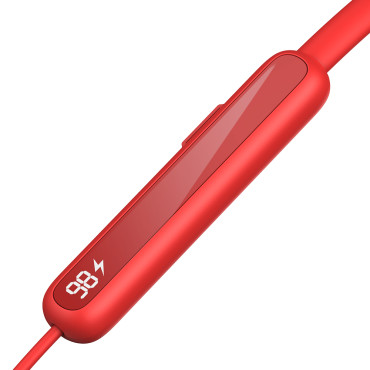 Športové bezdrôtové Bluetooth slúchadlá 5.3 KRŽKU ČERVENÁ