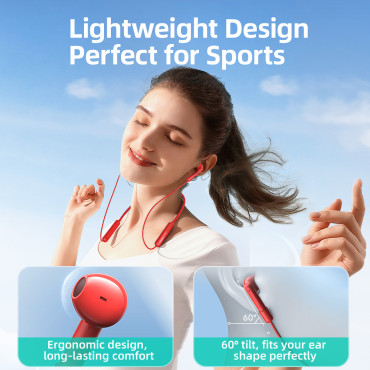Sport Trådlösa Bluetooth-hörlurar 5.3 Nackband Röd