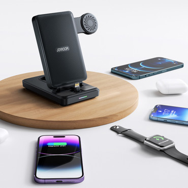 4in1 estação de carregamento para iphone airpods Apple Assista USB - um preto dobrável