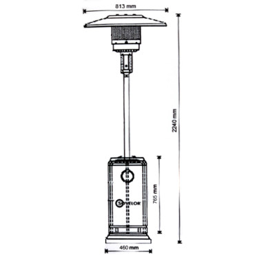 Verwarmingslamp Gasverwarming Paraplu Etna Roestvrij staal PB LPG
