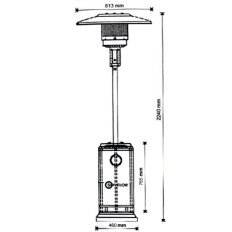 Verwarmingslamp Gasverwarming Paraplu Etna Roestvrij staal PB LPG
