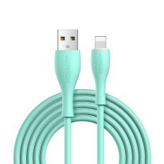 Kabeļu kabelis iPhone USB-A - Zibens 3A uzlādes indikators 2m zaļš