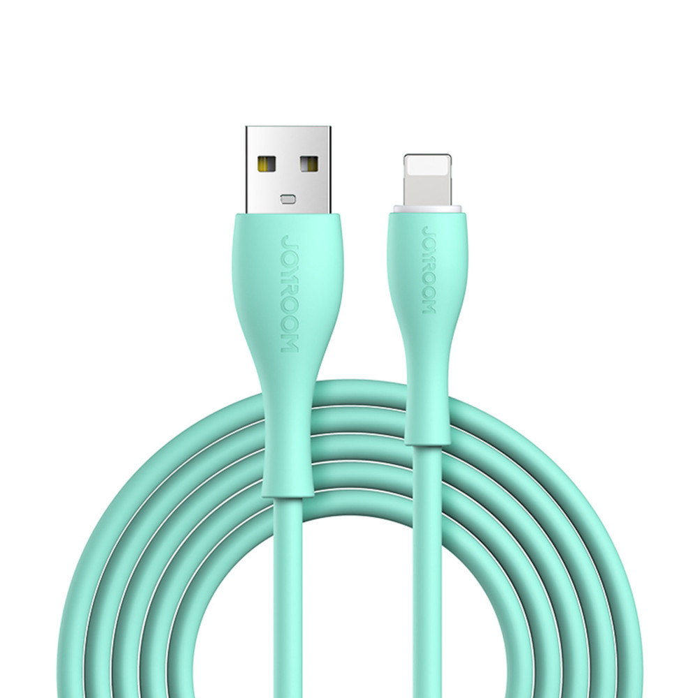 Kabeļu kabelis iPhone USB-A - Zibens 3A uzlādes indikators 2m zaļš