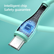 Καλώδιο USB-A Καλώδιο - Μικρόπολη 3A Ενδεικτική φόρτωση 2m Πράσινο