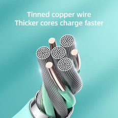 Cabo USB-A Cabo - MicroUsB 3A Indicador de Carregamento 2m Verde