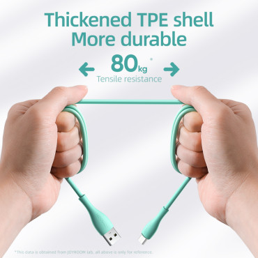 Καλώδιο USB-A Καλώδιο - Μικρόπολη 3A Ενδεικτική φόρτωση 2m Πράσινο