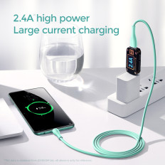 Cabo USB-A Cabo - MicroUsB 3A Indicador de Carregamento 2m Verde