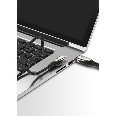 Kabel USB-A Kabel - MicroUSB 3A Ladningsindikator 1.2m svart
