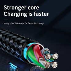 Kabel USB-A-Kabel - MicroUSEB 3A Ladeanzeige 2M schwarz