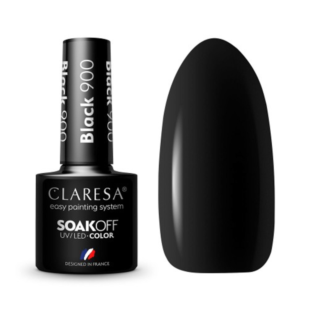 CLARESA Hibridni lak BLACK 900 - 5 g — skupaj prikazano