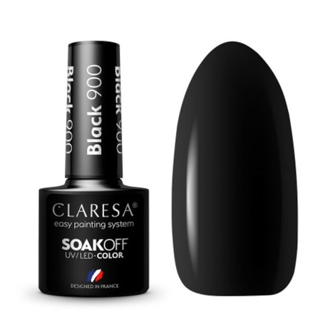 CLARESA Esmalte híbrido NEGRO 900 - 5 g — conjunto mostrado