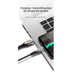 Kabeļu USB-a kabelis - microusb 3a uzlādes indikators 2m melns