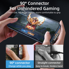 Kabelhoekkabel voor iPhone USB-A - Ligting 2.4A 1.2m Blauw