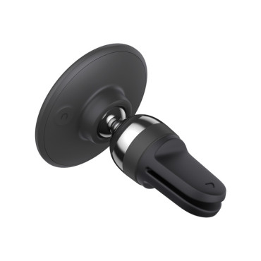 Suporte de carro para um telefone magnético em um ventilador preto
