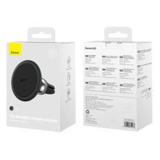 Suporte de carro para um telefone magnético em um ventilador preto