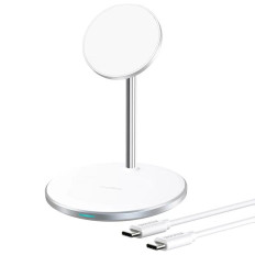 2in1 carregador sem fio e Magsafe Qi + cabo Biała USB-C
