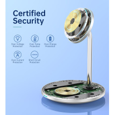 2in1 trådløs oplader og magsafe qi + kabel biała USB-C