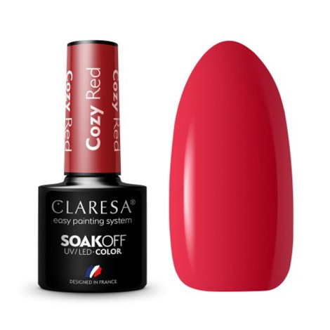 CLARESA Υβριδικό Βερνίκι Νυχιών COZY RED -5g — προβολή από μπροστά