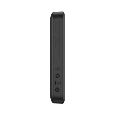 Mini powerbank 10000mAh com carga de indução magsafe 15w pd qc 20w preto