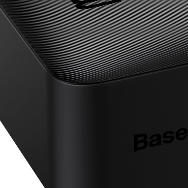 PowerBank 30000MAH 15W Divpusēji + USB 4W1 Microusb / Lightning / 2x USB-C kabelis 1.2m Black