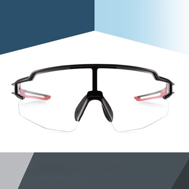Fotochromic bicycle glasses with UV 400 UVA and UVB black and red filters
