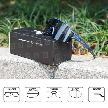 Fotochrome Fahrradbrille mit UV-400-UVA- und UVB-Blau-Filtern