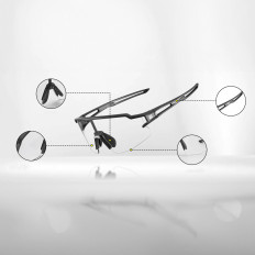 PhotoChomic Bicycle Glasses con UV 400 UVA e UVB Black Filtri neri