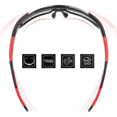 Occhiali da bicicletta con polarizzazione e filtro UV 400 rosso