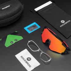 Velosipēdu glāzes ar polarizāciju un UV filtru 400 sarkans