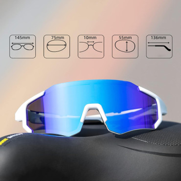 Fahrradbrille mit Polarisation und UV-Filter 400 blau