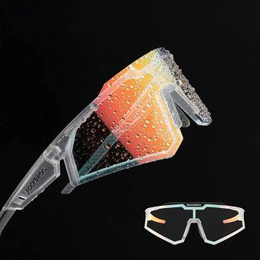 Óculos de bicicleta photochrômicos com uv 400 UVA e filtros brancos UVB