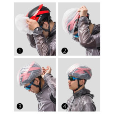 Impermeable en casco de bicicleta negro