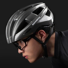 Casco de bicicleta MTB con LED incorporado USB LED rojo claro gris
