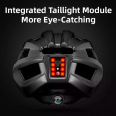 MTB Cykelhjelm med indbygget LED USB Red Light Black