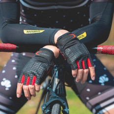 Guantes de bicicleta con insertos de gel Tamaño XXL negro y rojo