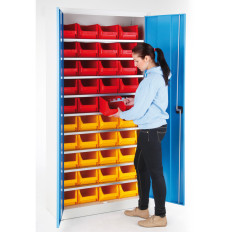 Workshopgarderobe met containers voor schroeven 95x40x195cm Set 50 Elem.