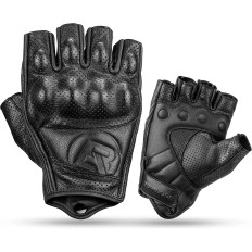 Motorradhandschuhe ohne Finger mit Knöchelschutzgröße XL Black