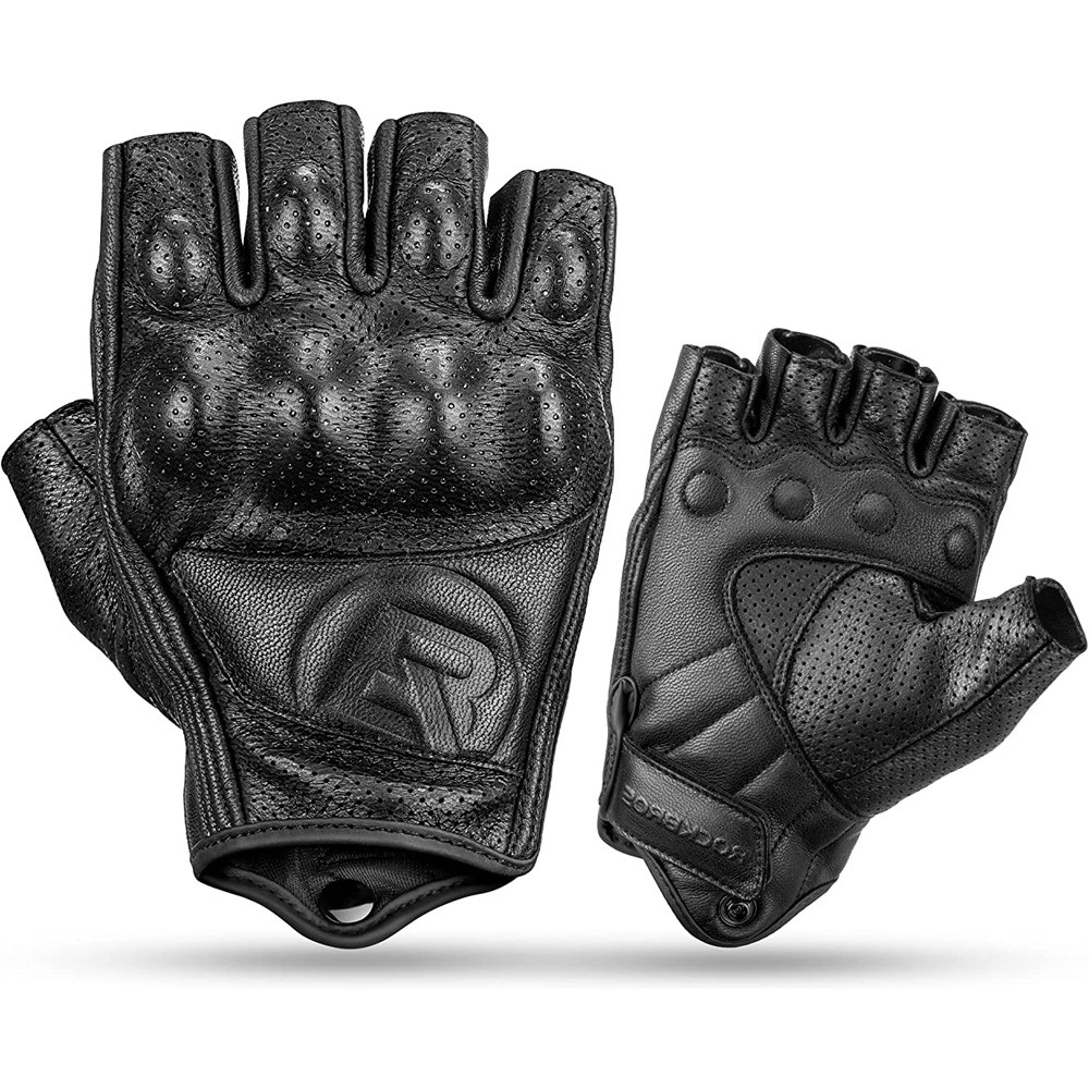 Motorradhandschuhe ohne Finger mit Knöchelschutzgröße XL Black