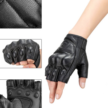 Gants de moto sans doigts avec la taille de la cheville Taille XXL Noir