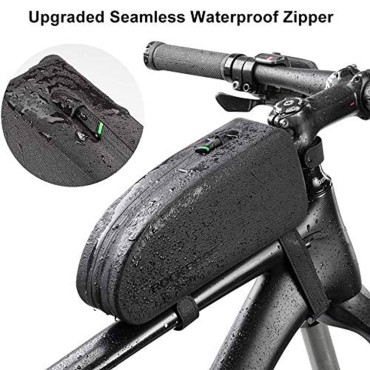 Bolsa de bicicleta impermeável dura no conceito do quadro. 1,6L preto