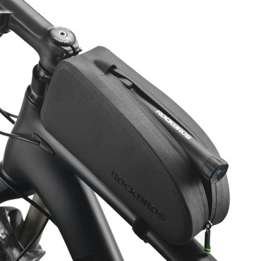 Bolsa de bicicleta impermeável dura no conceito do quadro. 1,6L preto