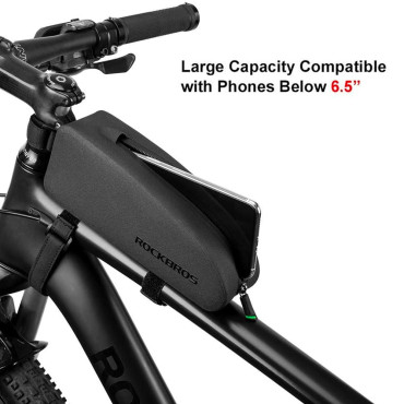 Sac de vélo imperméable dur sur le concept de cadre. 1,6l noir