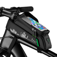 SAKWA Bicykel Bag na ráme s krytom pre navigáciu na telefóne Čierna