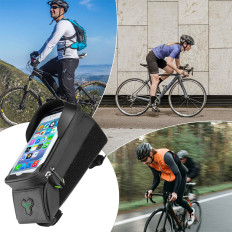 SAKWA Bicykel Bag na ráme s krytom pre navigáciu na telefóne Čierna
