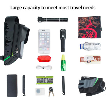 Sakwa Bicycle Bag on Frame With Cover for Phone Navigation Black