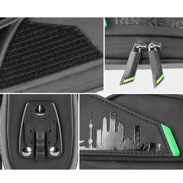 Borsa per biciclette sugli strumenti del telefono sotto una sella con un accoppiamento rapido nero